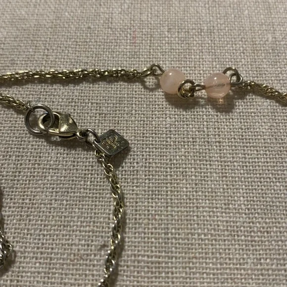 Banana Republic Gold Tassel Necklace with Pink Beads - Picture 4 of 4